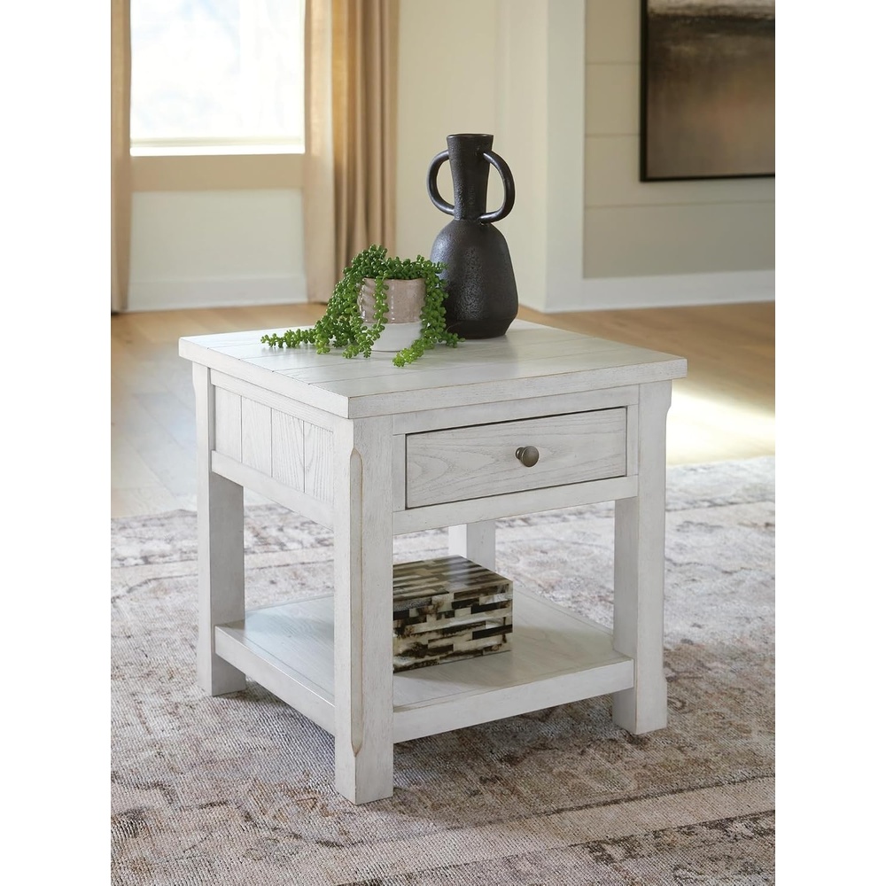 image:imageSignature Design by Ashley Robbinsdale Cottage End Table with Drawer and Shelf Storage Antique White