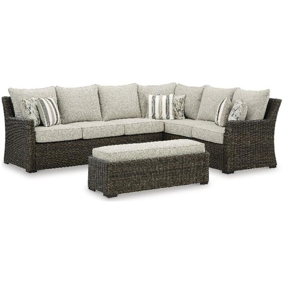 image:imageSignature Design by Ashley Sorrel Granary Outdoor Sofa Sectional Set Set of 3