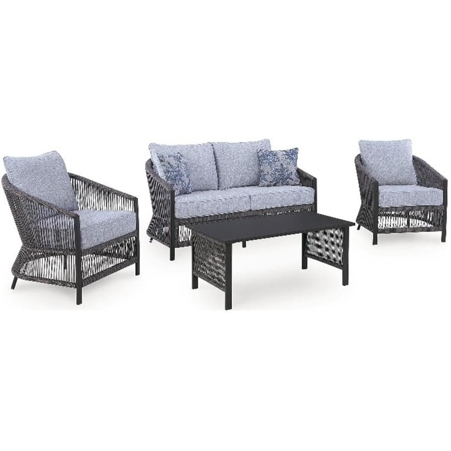 image:imageSignature Design by Ashley Sprig Jade Outdoor LoveChairsTable Set Set of 4