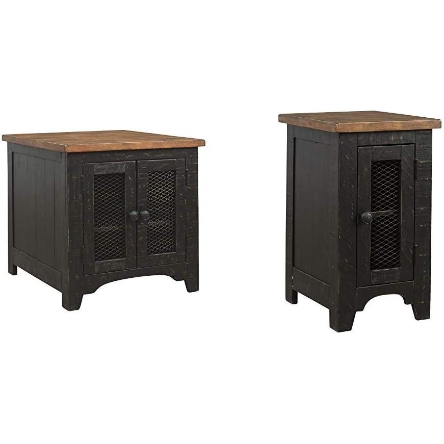 image:imageSignature Design by Ashley Valebeck Rectangular End Table BlackBrown Valebeck Chair Side End Table BlackBrown