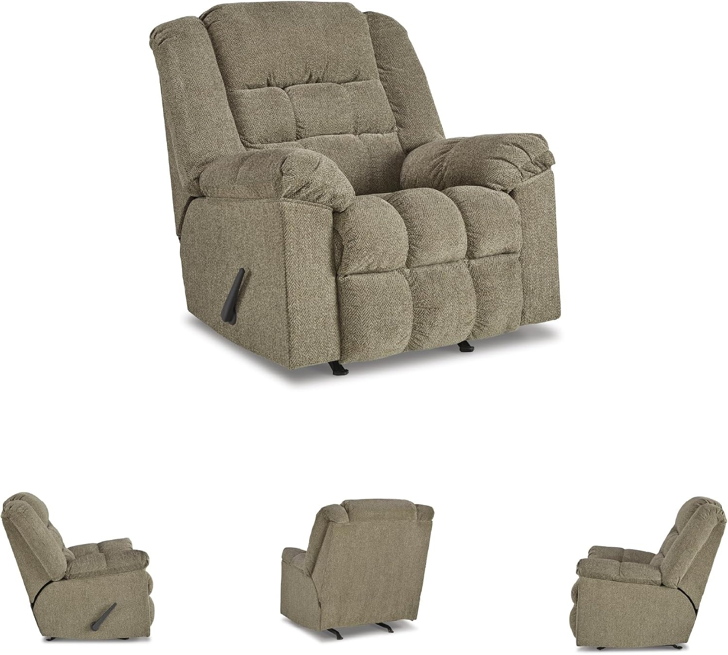 image:imageSignature Design by Ashley Kegler Contemporary Tufted Manual Rocker Recliner Light Brown