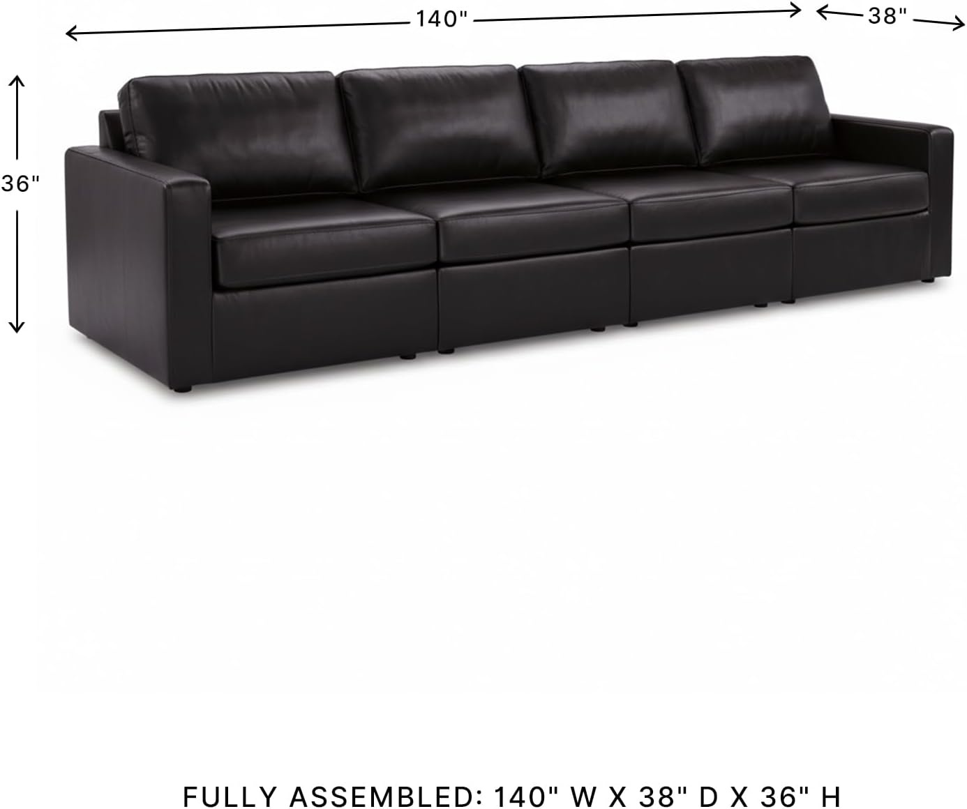 image:imageSignature Design by Ashley Modmax II Sectional Sofa Modular Design Top Grain Leather Seating Contemporary Living Room Sectionals for Flexible Entertaining Black
