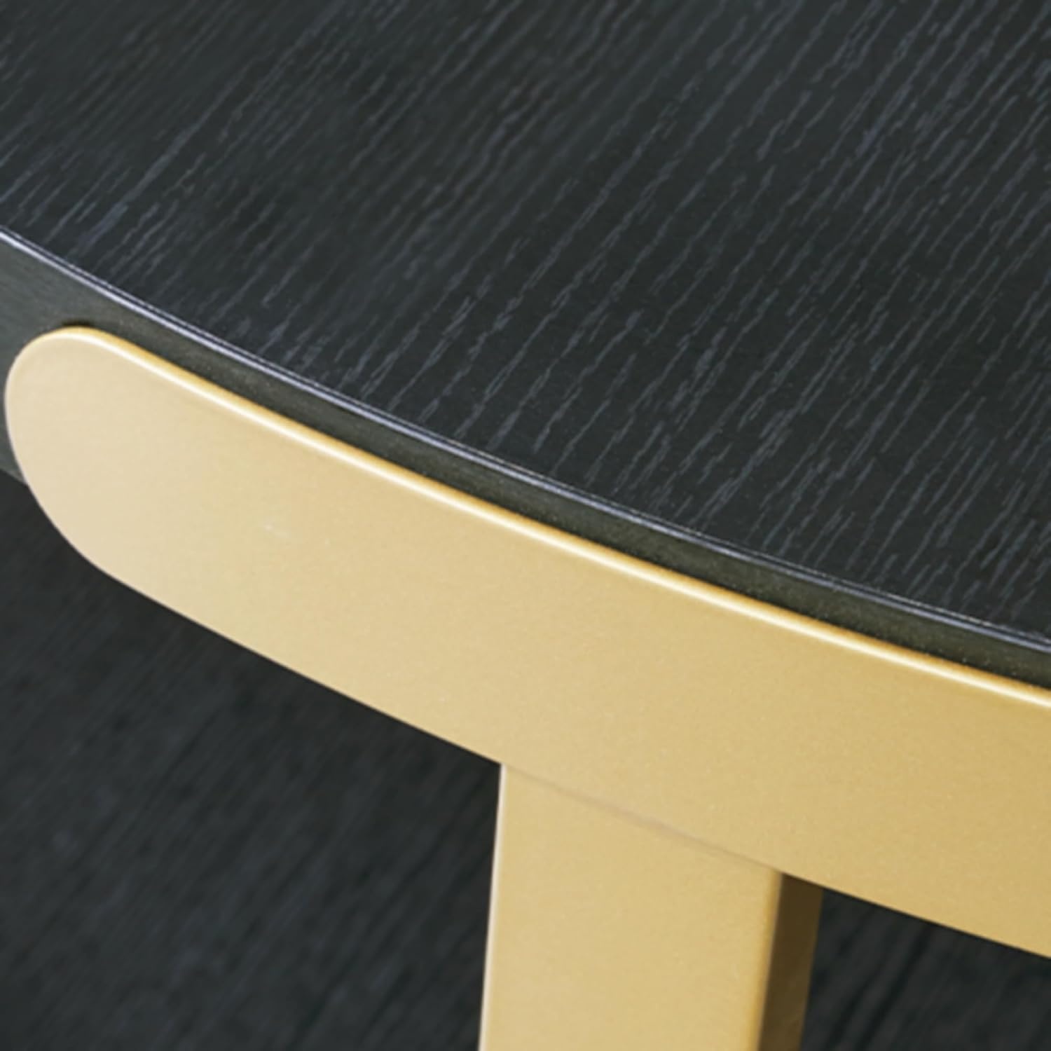 image:imageSignature Design by Ashley Shylore 3Piece Round Coffee Table Set with Casters Living Room Table Set Melamine Engineered Wood and Metal Frame Black and Goldtone