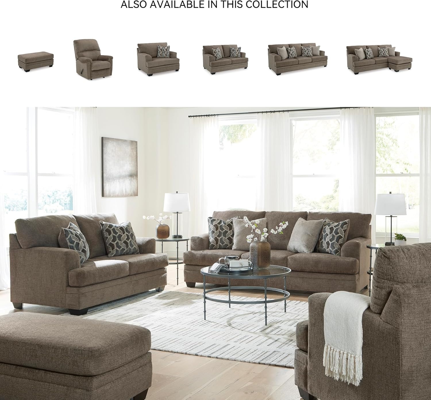 image:imageSignature Design by Ashley Stonemeade Rocker Recliner Chair Manual Pull Motion Polyester Chenille Upholstery Cozy Seating for Living Rooms 33 W Nutmeg BrownDark Brown