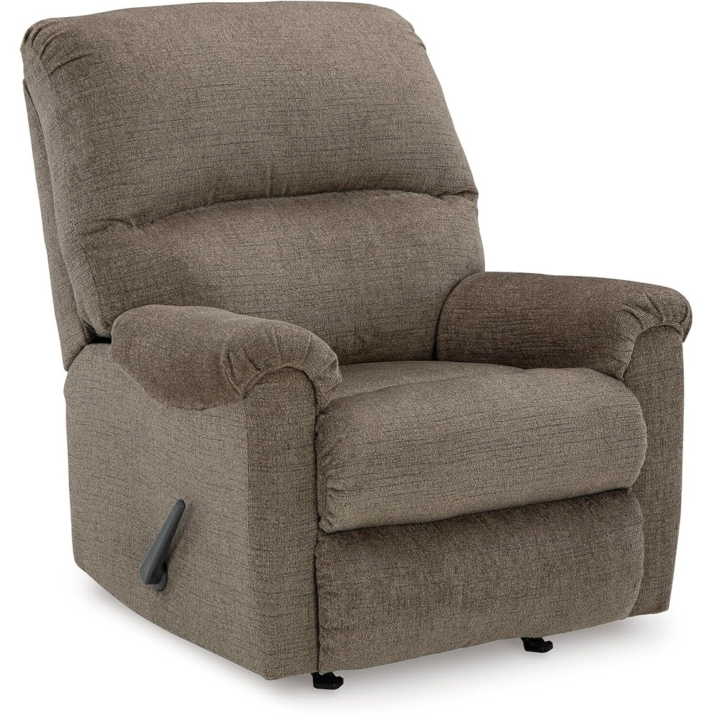 image:imageSignature Design by Ashley Stonemeade Rocker Recliner Chair Manual Pull Motion Polyester Chenille Upholstery Cozy Seating for Living Rooms 33 W Nutmeg BrownDark Brown