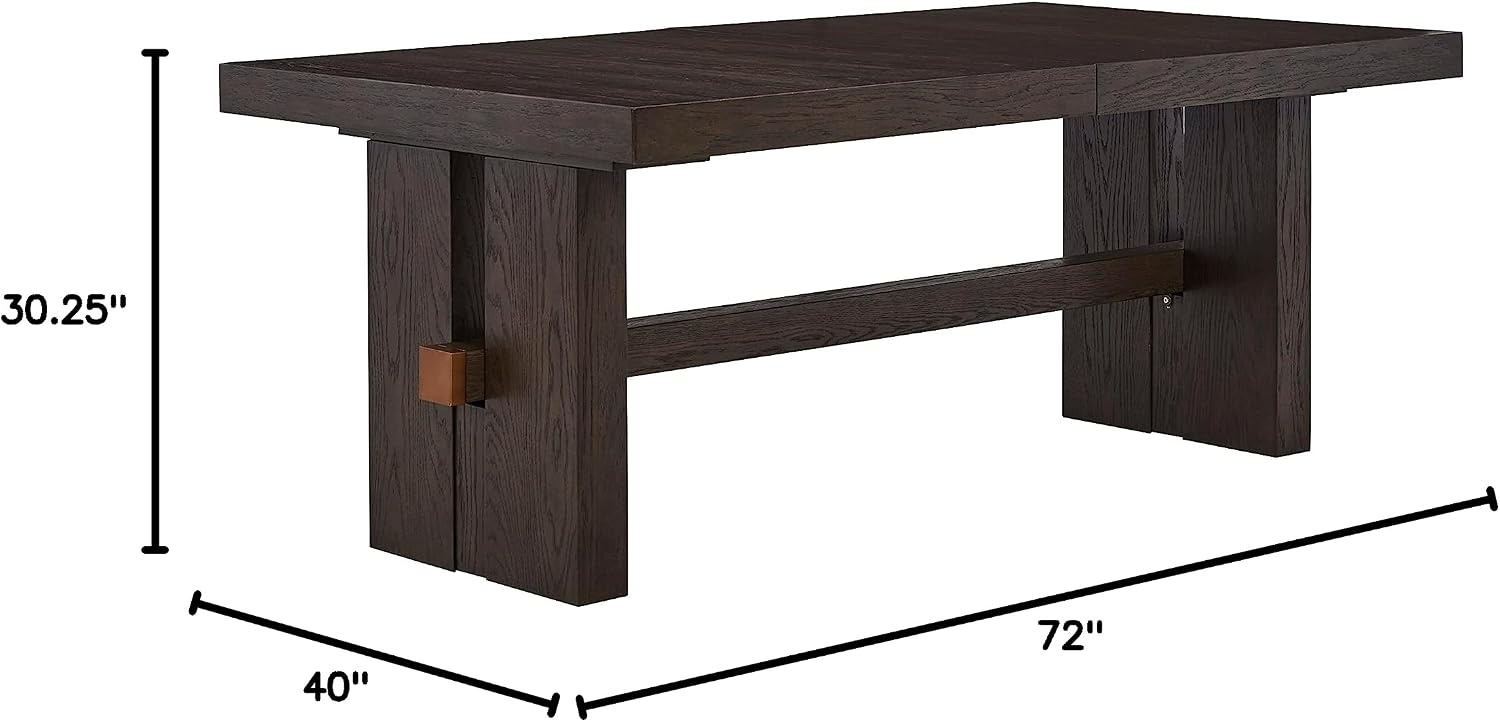 image:imageSignature Design by Ashley Burkhaus Traditional Rectangle Extension Dining Room Table Dark Brown amp Burkhaus Traditional Upholstered Dining Chair Set of 2 Dark Brown