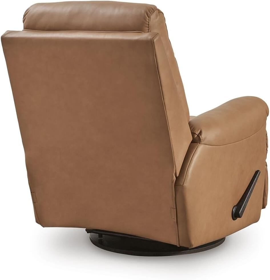 image:imageSignature Design by Ashley Cedarbrooke Contemporary Leather Match Swivel Glider Recliner Dark BrownLight Brown