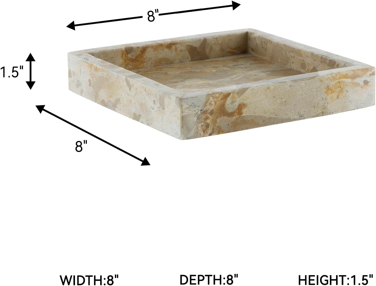 image:imageSignature Design by Ashley Edurton Modern FoodSafe Square Marble Tray Set of 2 Beige