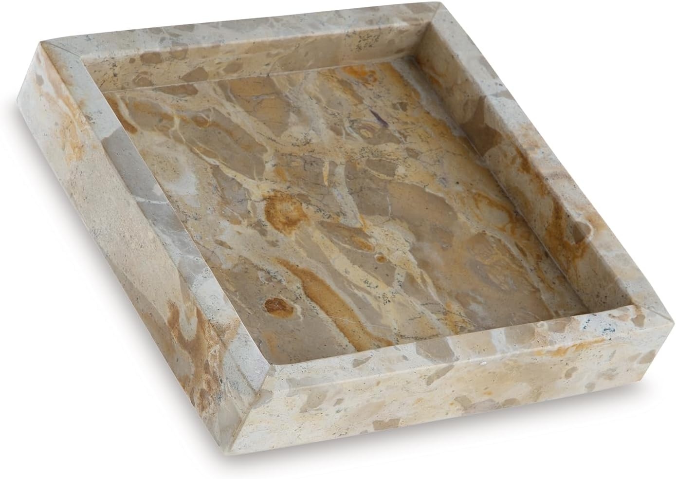 image:imageSignature Design by Ashley Edurton Modern FoodSafe Square Marble Tray Set of 2 Beige