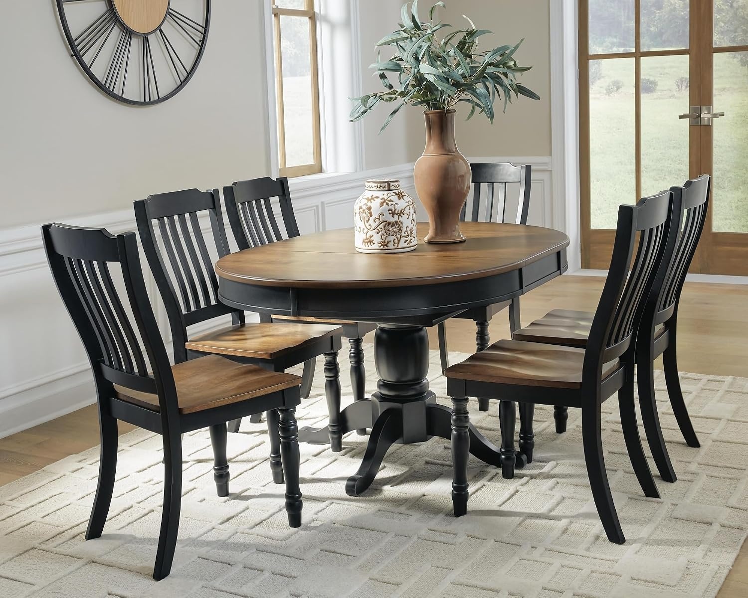 image:imageSignature Design by Ashley Phillinger Farmhouse Dining Chair Set of 2 Black amp Medium Brown