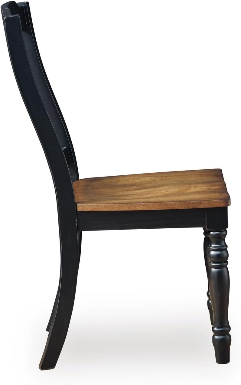 image:imageSignature Design by Ashley Phillinger Farmhouse Dining Chair Set of 2 Black amp Medium Brown