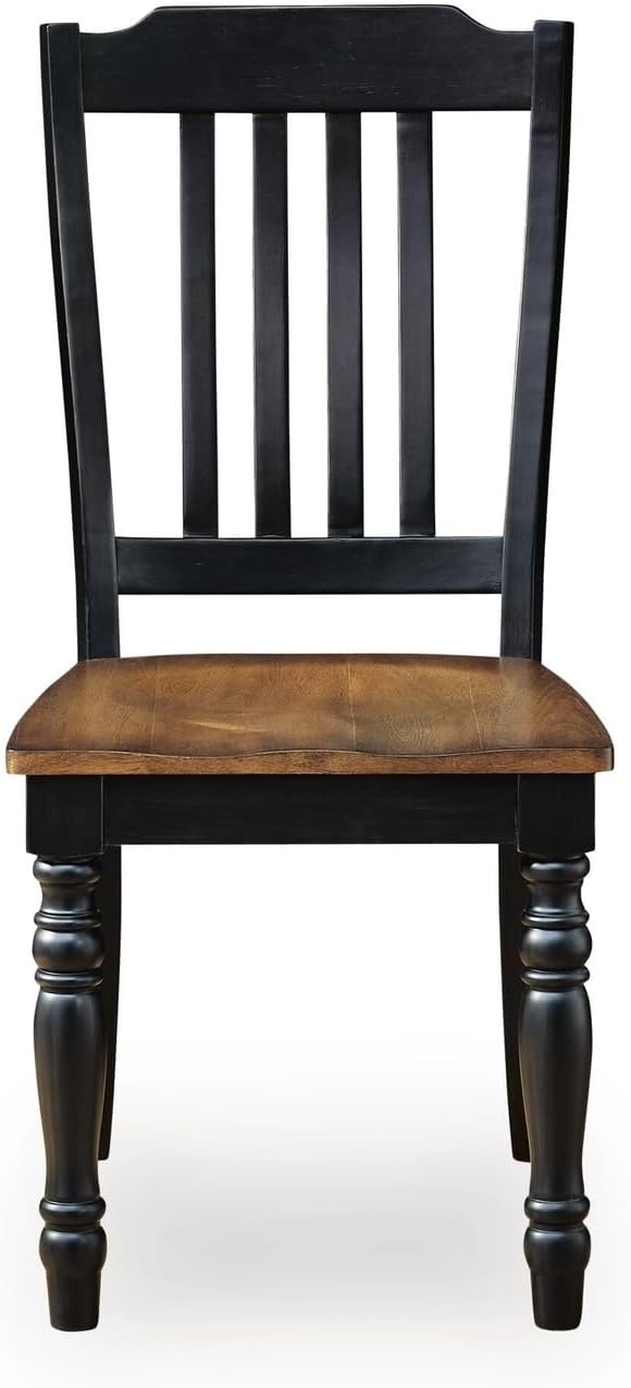 image:imageSignature Design by Ashley Phillinger Farmhouse Dining Chair Set of 2 Black amp Medium Brown