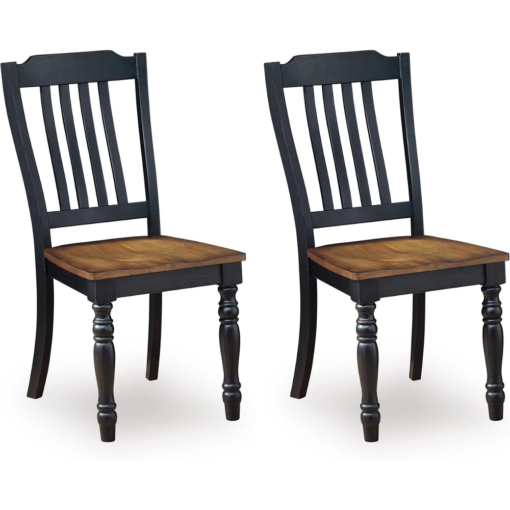 image:imageSignature Design by Ashley Phillinger Farmhouse Dining Chair Set of 2 Black amp Medium Brown