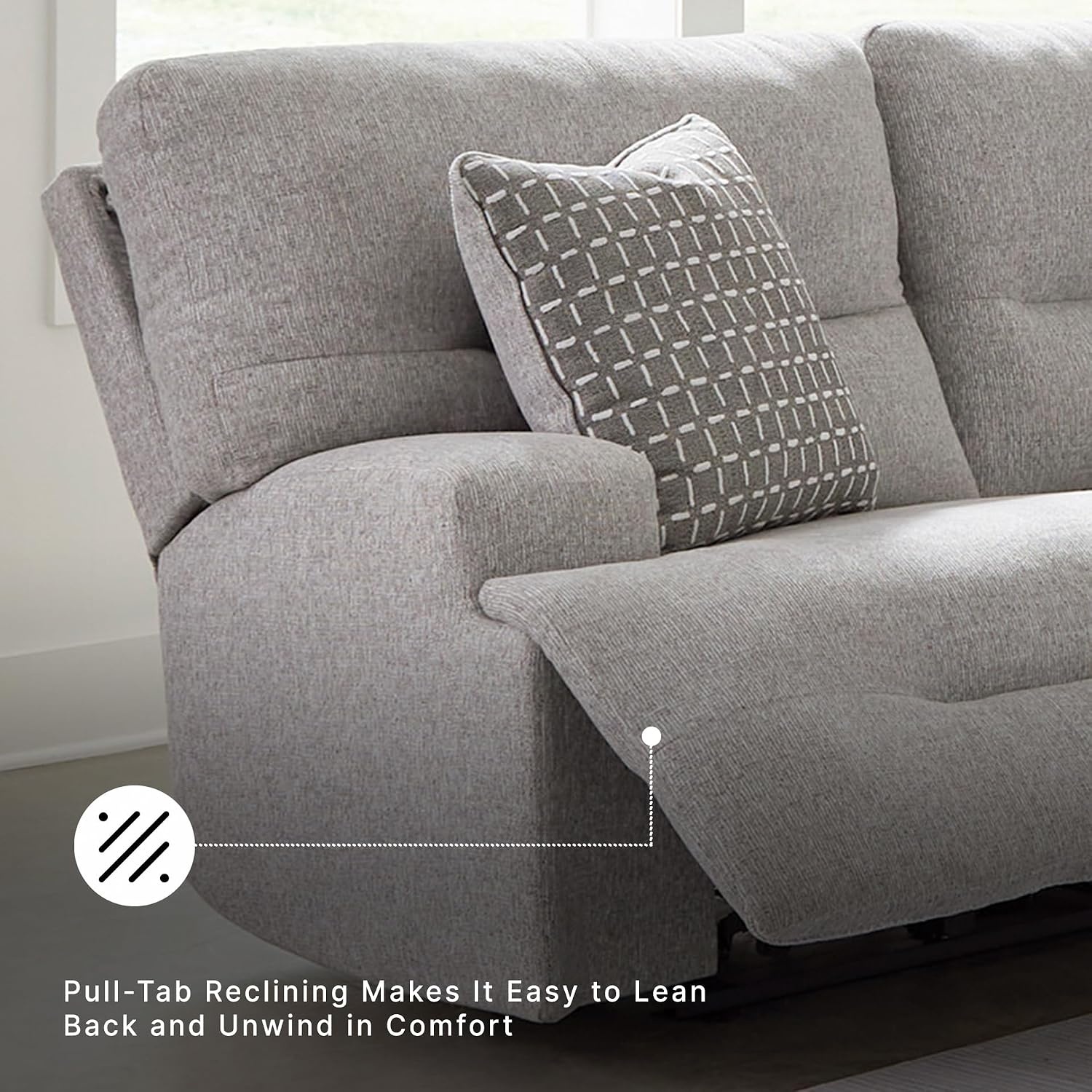 image:imageSignature Design by Ashley Acklen Place Power Reclining Sectional Sofa with Chaise Zero Gravity Posture amp Console NextGen Nuvella StainResistant Fabric Ideal for Living Room Lounging Pewter GrayPewter