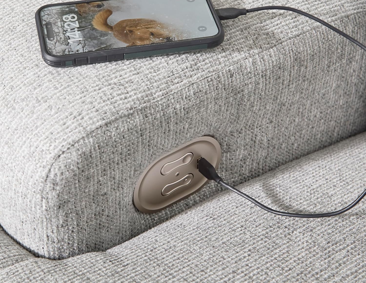 image:imageSignature Design by Ashley Acklen Place Power Reclining Sectional Sofa with Chaise Zero Gravity Posture amp Console NextGen Nuvella StainResistant Fabric Ideal for Living Room Lounging Pewter GrayPewter