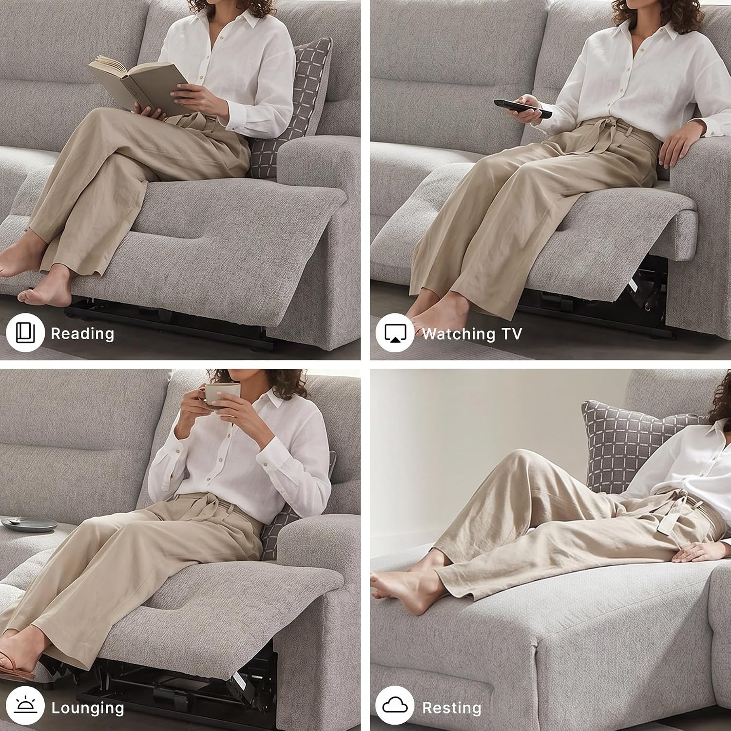 image:imageSignature Design by Ashley Acklen Place Power Reclining Sectional Sofa with Chaise Zero Gravity Posture amp Console NextGen Nuvella StainResistant Fabric Ideal for Living Room Lounging Pewter GrayPewter