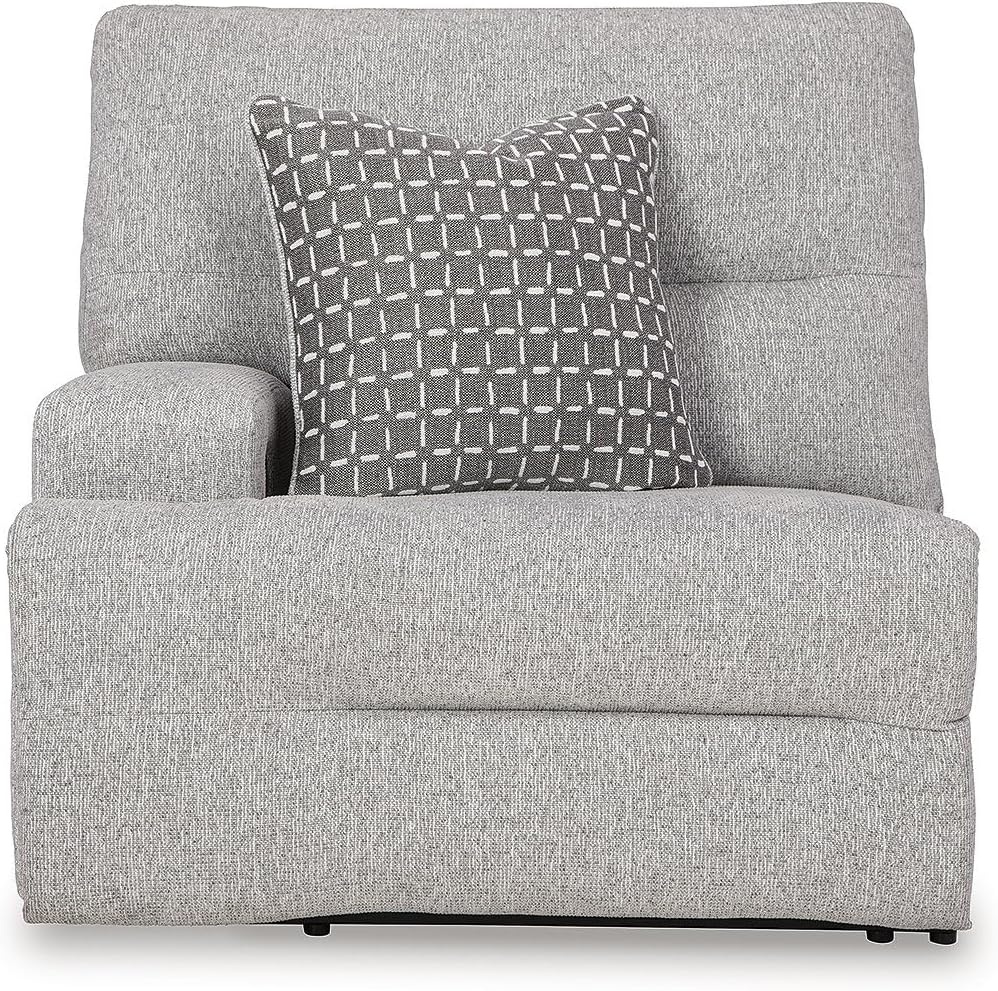 image:imageSignature Design by Ashley Acklen Place Power Reclining Sectional Sofa with Chaise Zero Gravity Posture amp Console NextGen Nuvella StainResistant Fabric Ideal for Living Room Lounging Pewter GrayPewter