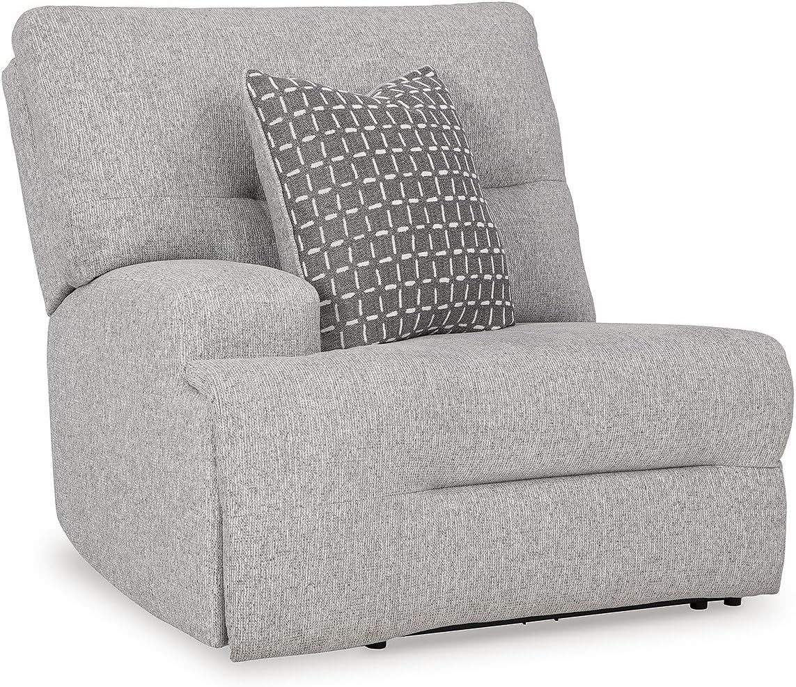 image:imageSignature Design by Ashley Acklen Place Power Reclining Sectional Sofa with Chaise Zero Gravity Posture amp Console NextGen Nuvella StainResistant Fabric Ideal for Living Room Lounging Pewter GrayPewter
