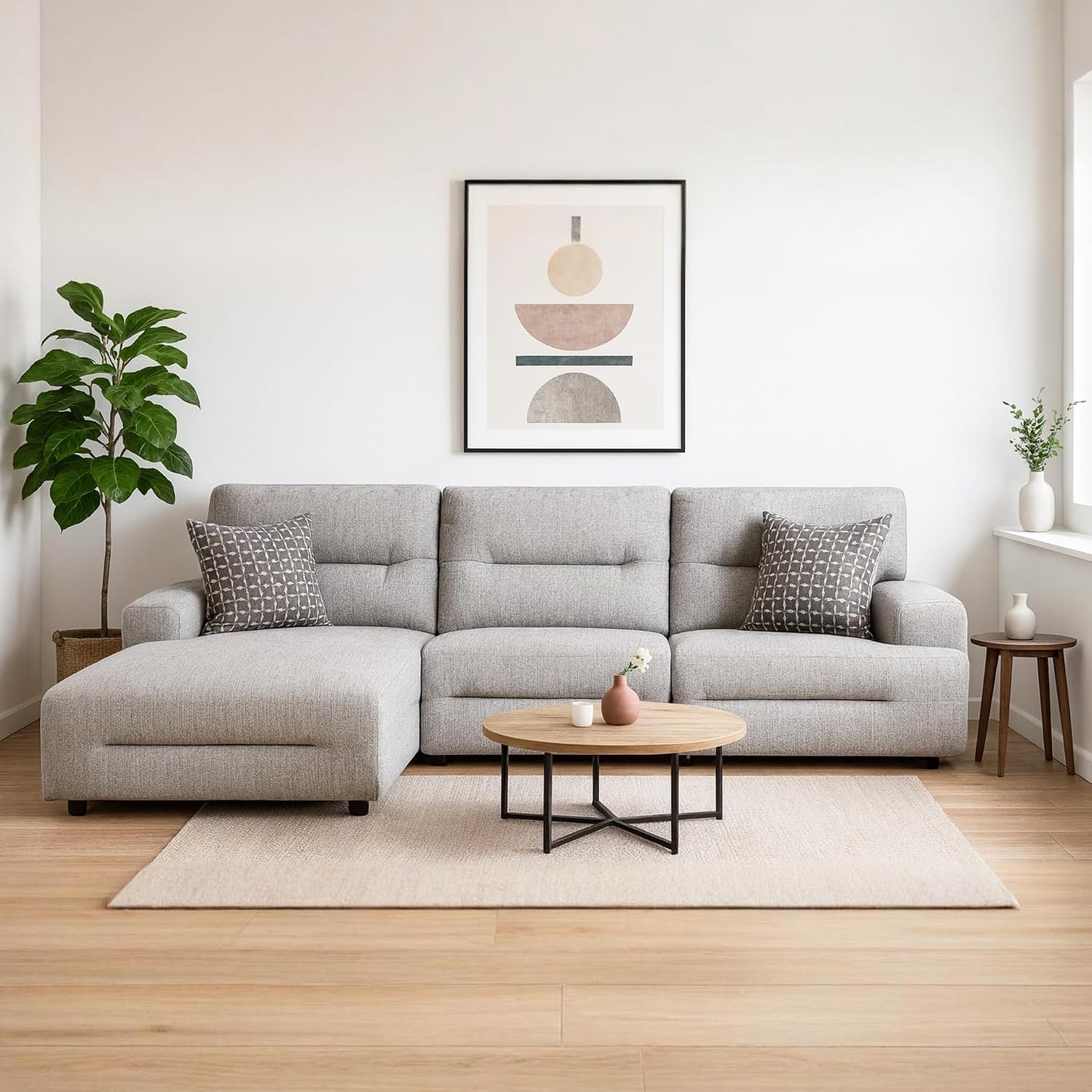 image:imageSignature Design by Ashley Acklen Place Power Reclining Sectional Sofa with Chaise Zero Gravity Posture amp Console NextGen Nuvella StainResistant Fabric Ideal for Living Room Lounging Pewter GrayPewter