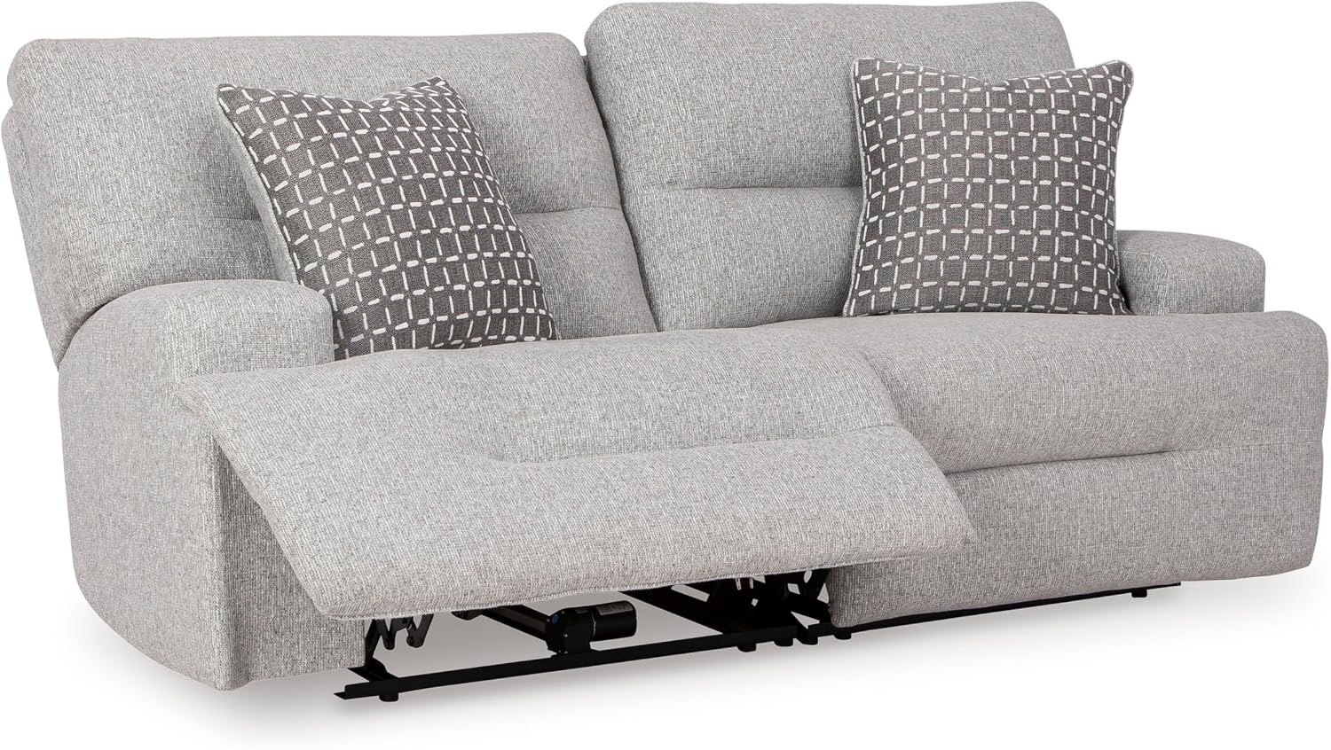 image:imageSignature Design by Ashley Acklen Place Power Reclining Sectional Sofa with Chaise Zero Gravity Posture amp Console NextGen Nuvella StainResistant Fabric Ideal for Living Room Lounging Pewter GrayPewter