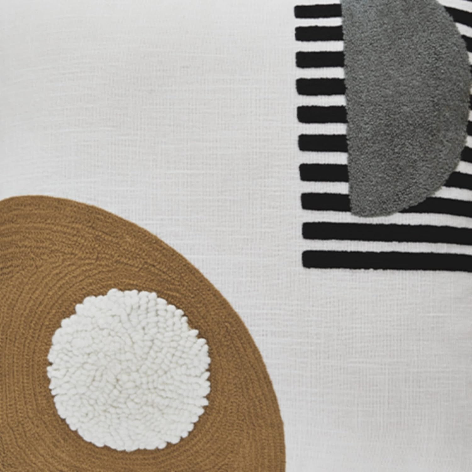 image:imageSignature Design by Ashley Longsum Contemporary Square Cotton Pillow with Embroidered Design 20 x 20 White amp Black