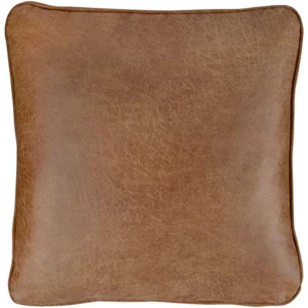 image:imageSignature Design by Ashley Cortnie Faux Leather Throw Pillow 20 x 20 Inches Brown