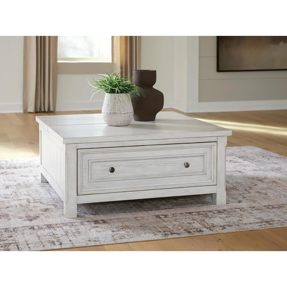image:imageSignature Design by Ashley Robbinsdale Farmhouse 1Drawer LiftTop Coffee Table with Storage Antique White